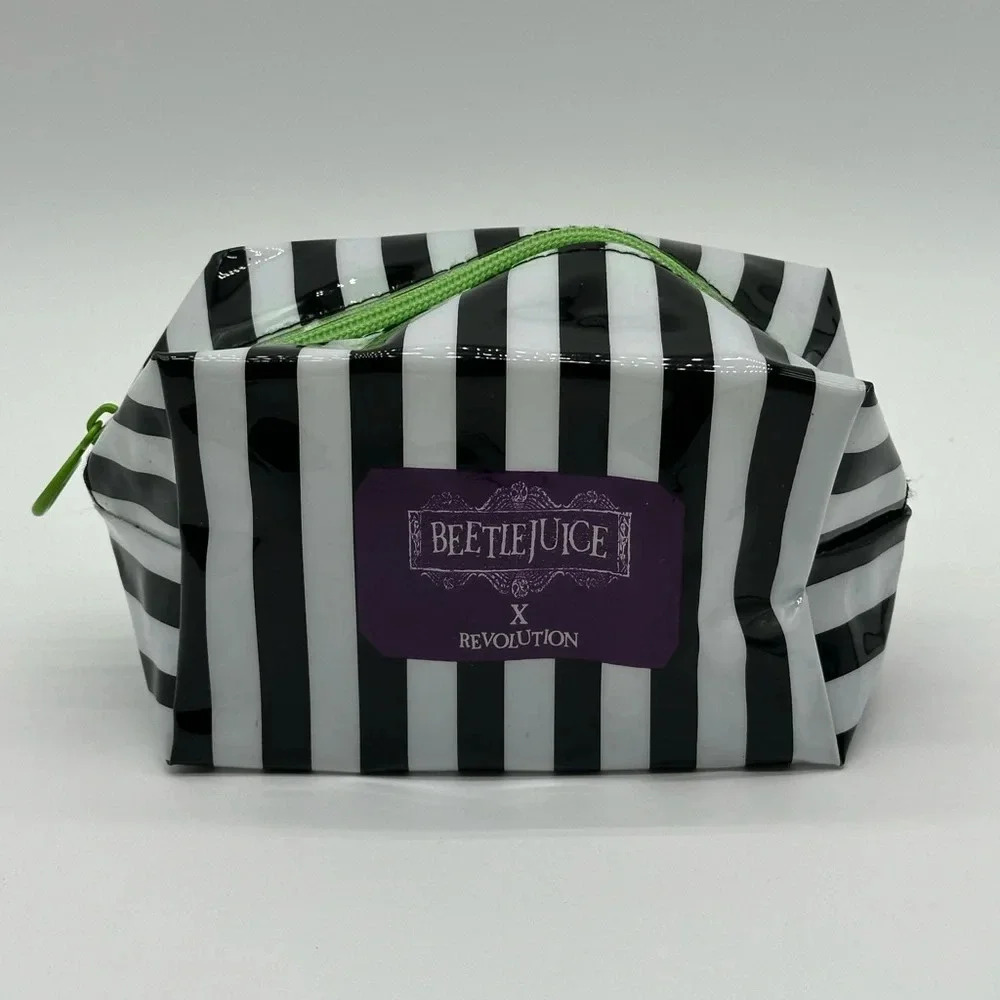 Beetlejuice Holiday Makeup Revolutionβ Cosmetic Bag Black & White Striped